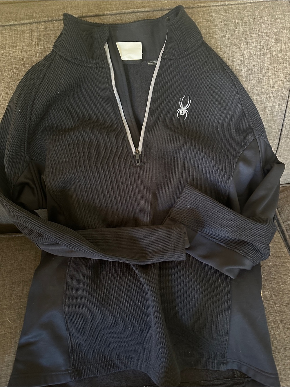 Spyder Black Half-Zip Performance Pullover with Contrast Zip